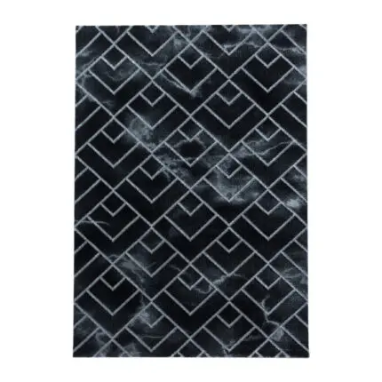 Naxos Kortpolig vloerkleed Marmerlook – Zilver (3814)