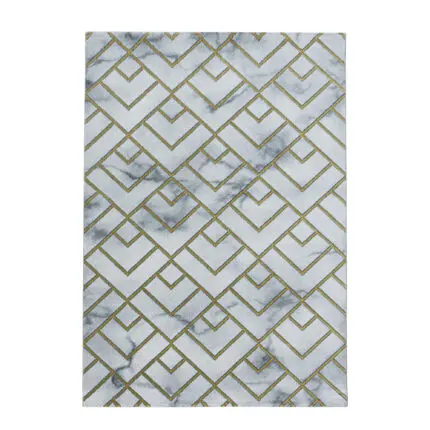 Naxos Kortpolig vloerkleed Marmerlook – Goud (3813)