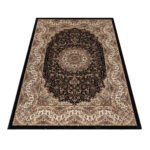 Orient Teppich,  Orientalisch Design, Farbe Schwarz, Teppich für Wohnzimmer, Rücken aus Jute, Größe: 240 x 340 cm - Afbeelding 3