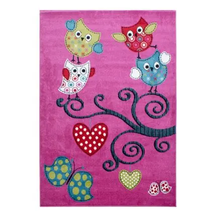 Kids Kindervloerkleed Uil – Paars (420)