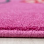 Kinder Teppich,  Eulen-Design, Farbe Violett, Teppich für Kinderzimmer, Rücken aus Jute, Größe: 200 cm x 290 cm - Afbeelding 4
