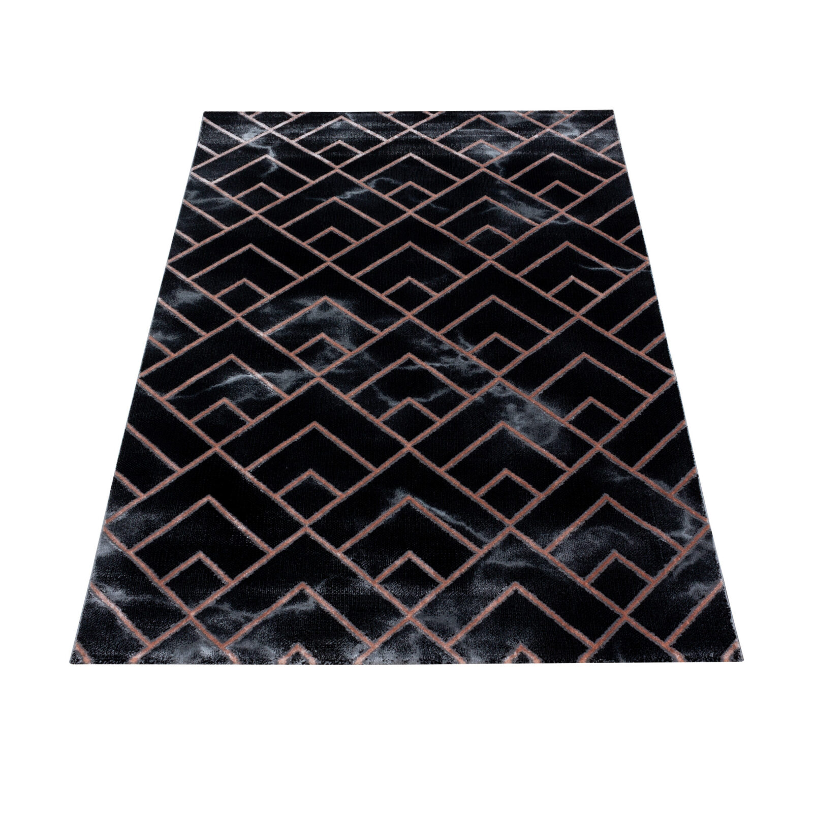 Naxos Kortpolig vloerkleed Marmerlook – Brons (3814)