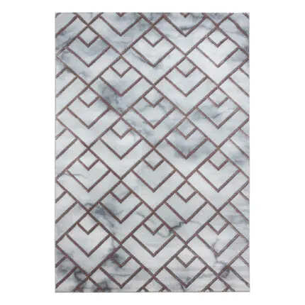 Naxos Kortpolig vloerkleed Marmerlook – Brons (3813)