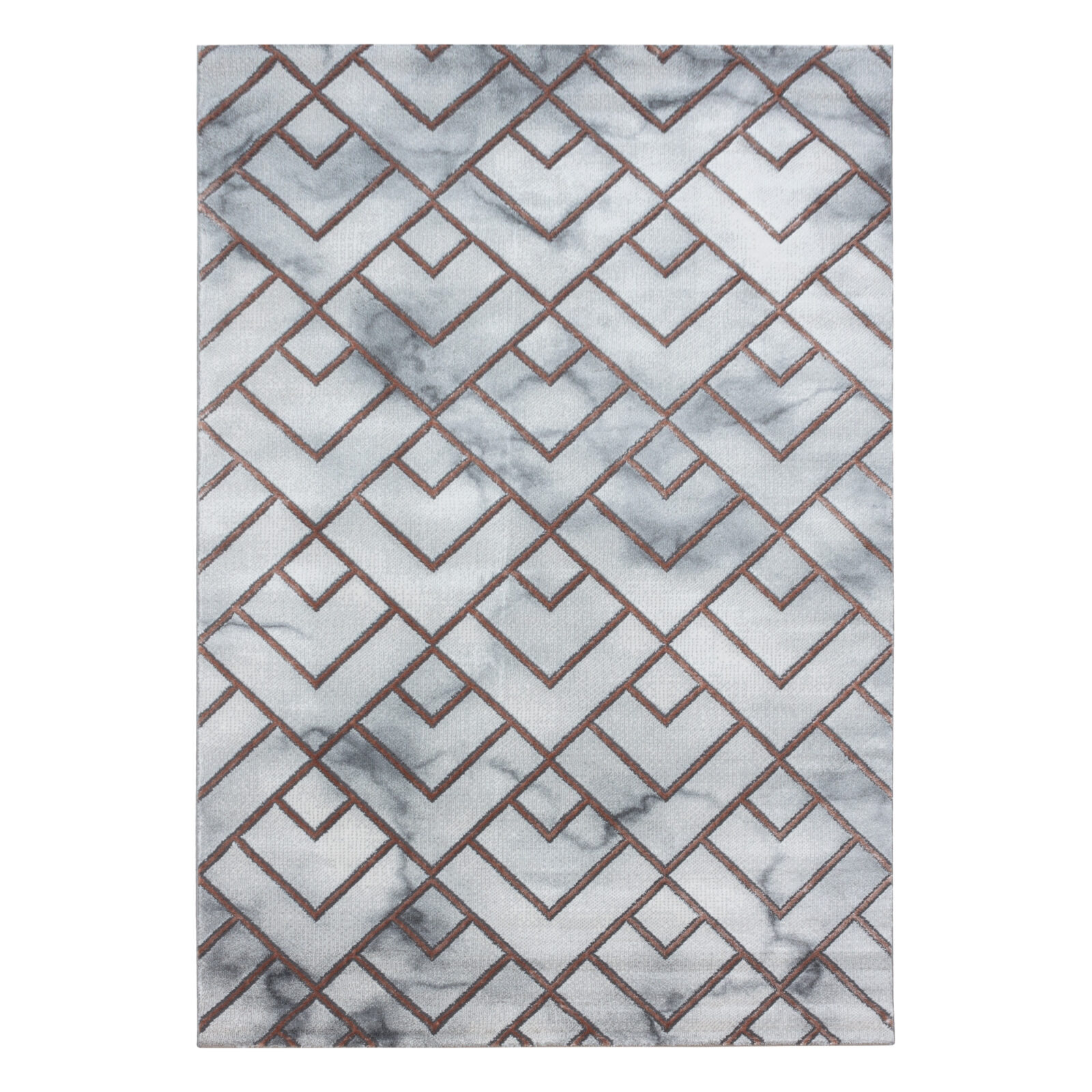 Naxos Kortpolig vloerkleed Marmerlook – Brons (3813)