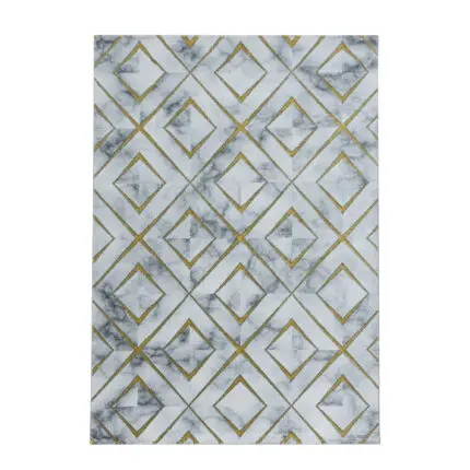 Naxos Kortpolig vloerkleed Marmerlook – Goud (3811)