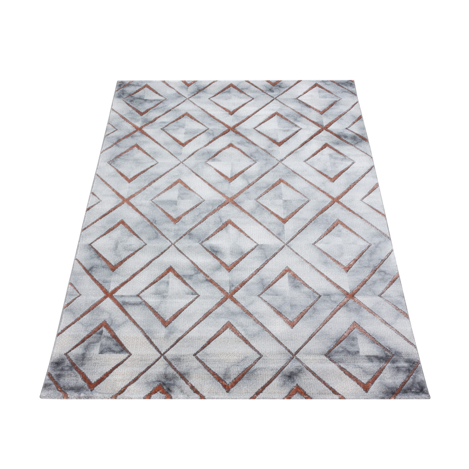 Naxos Kortpolig vloerkleed Marmerlook – Brons (3811)