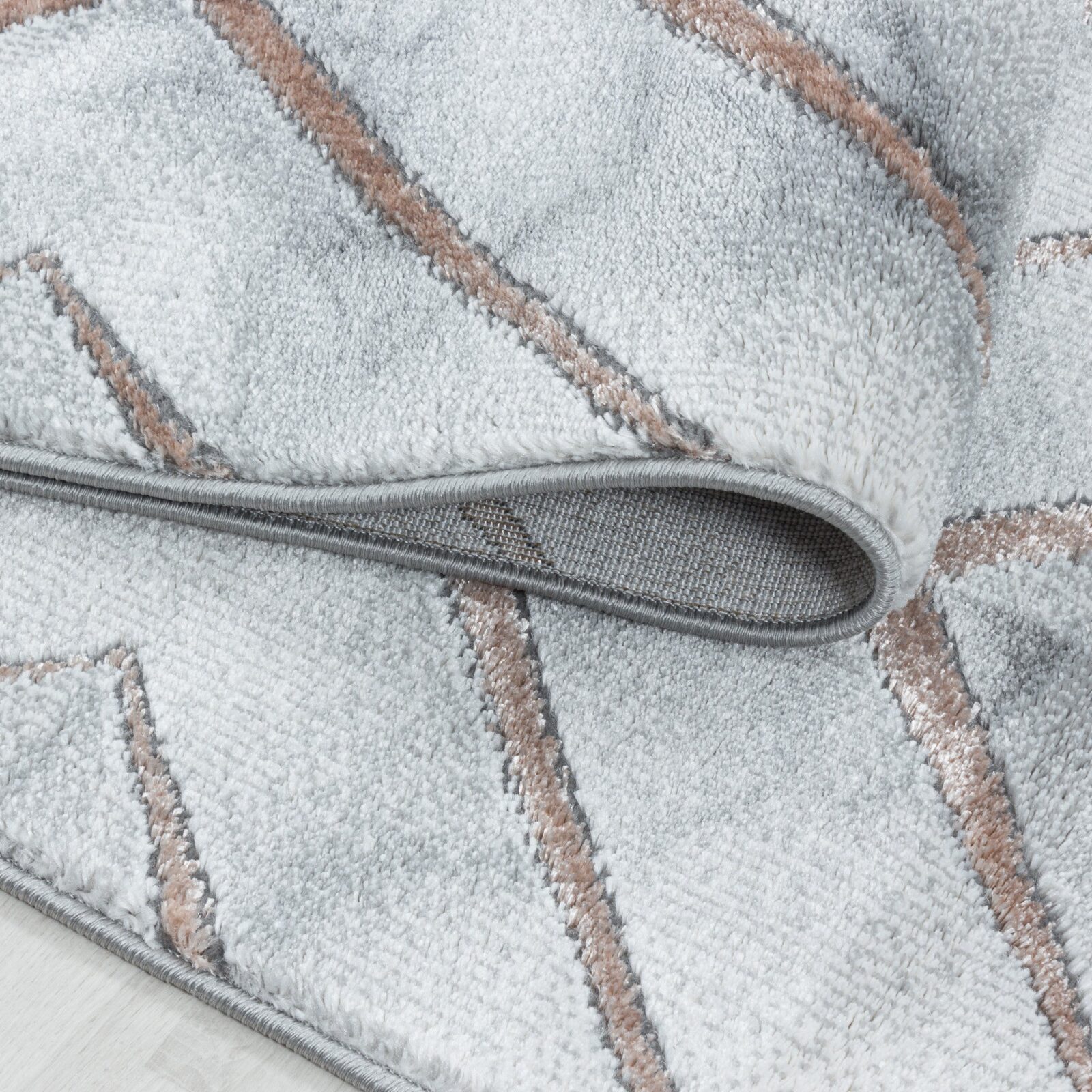Naxos Kortpolig vloerkleed Marmerlook – Brons (3811)