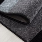 Kurzflor Teppich,  Kariert Design, Farbe Grau, Teppich für Wohnzimmer, Rücken aus Jute, Größe: 80 x 300 cm - Afbeelding 3