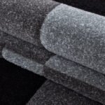 Kurzflor Teppich,  Kariert Design, Farbe Grau, Teppich für Wohnzimmer, Rücken aus Jute, Größe: 80 x 300 cm - Afbeelding 4