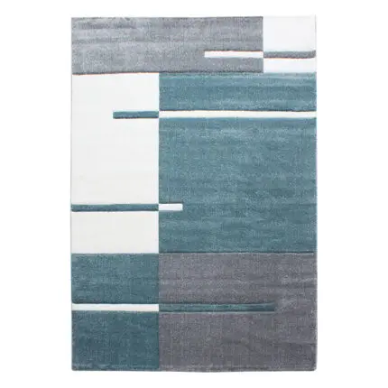 Hawaii Kortpolig vloerkleed Ruit – Blauw (1310)