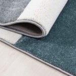 Kurzflor Teppich,  Kariert Design, Farbe Blau, Teppich für Wohnzimmer, Rücken aus Jute, Größe: 200 cm x 290 cm - Afbeelding 5