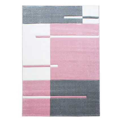 Hawaii Kortpolig vloerkleed Ruit – Roze (1310)