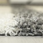 Hochflor Teppich,  Kariert Design, Farbe Hellgrau, Teppich für Wohnzimmer, Rücken aus Jute, Größe: 200 cm x 290 cm - Afbeelding 4