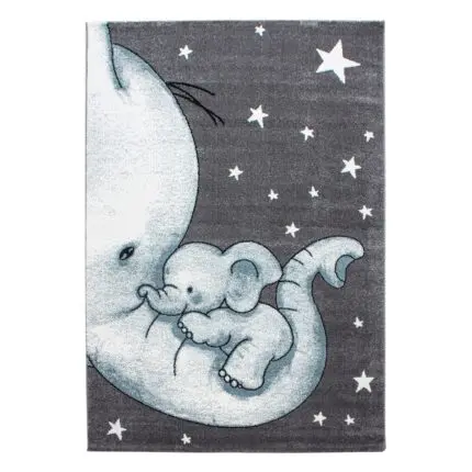 Kids Kindervloerkleed Olifant – Blauw (560)
