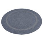 Outdoor Teppich, Unicolor - Einfarbig, Farbe Blau, Teppich für Terasse-Balkon-Küche, Rücken aus Polypropylen, Größe: 160 cm Rund - Afbeelding 3