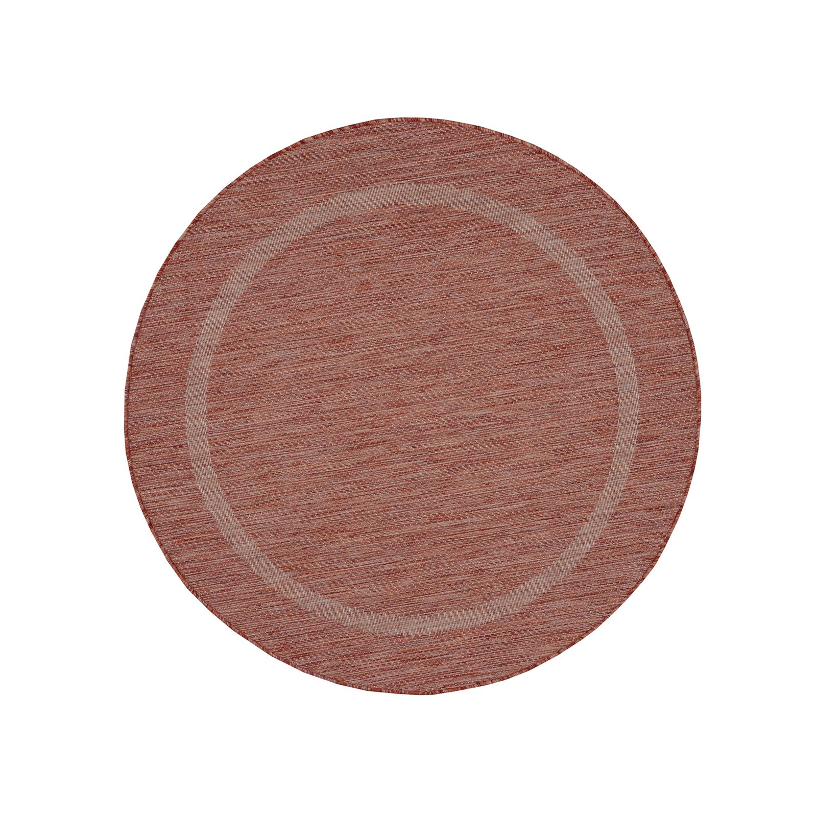 9344 Outdoor Teppich, Unicolor - Einfarbig, Farbe Rot, Teppich für Terasse-Balkon-Küche, Rücken aus Polypropylen, Größe: 200 cm Rund - Afbeelding 1