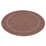 Outdoor Teppich, Unicolor - Einfarbig, Farbe Rot, Teppich für Terasse-Balkon-Küche, Rücken aus Polypropylen, Größe: 200 cm Rund - Afbeelding 3