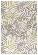 Outdoor Teppich,  Palmen Design, Farbe Beige, Teppich für Terasse-Balkon-Küche, Rücken aus Polypropylen, Größe: 80 x 250 cm