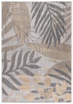 Outdoor Teppich, Palmen Design, Farbe Beige, Teppich für Terasse-Balkon-Küche, Rücken aus Polypropylen, Größe: 240 x 340 cm