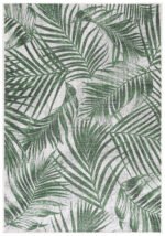 Outdoor Teppich,  Palmen Design, Farbe Grün, Teppich für Terasse-Balkon-Küche, Rücken aus Polypropylen, Größe: 240 x 340 cm