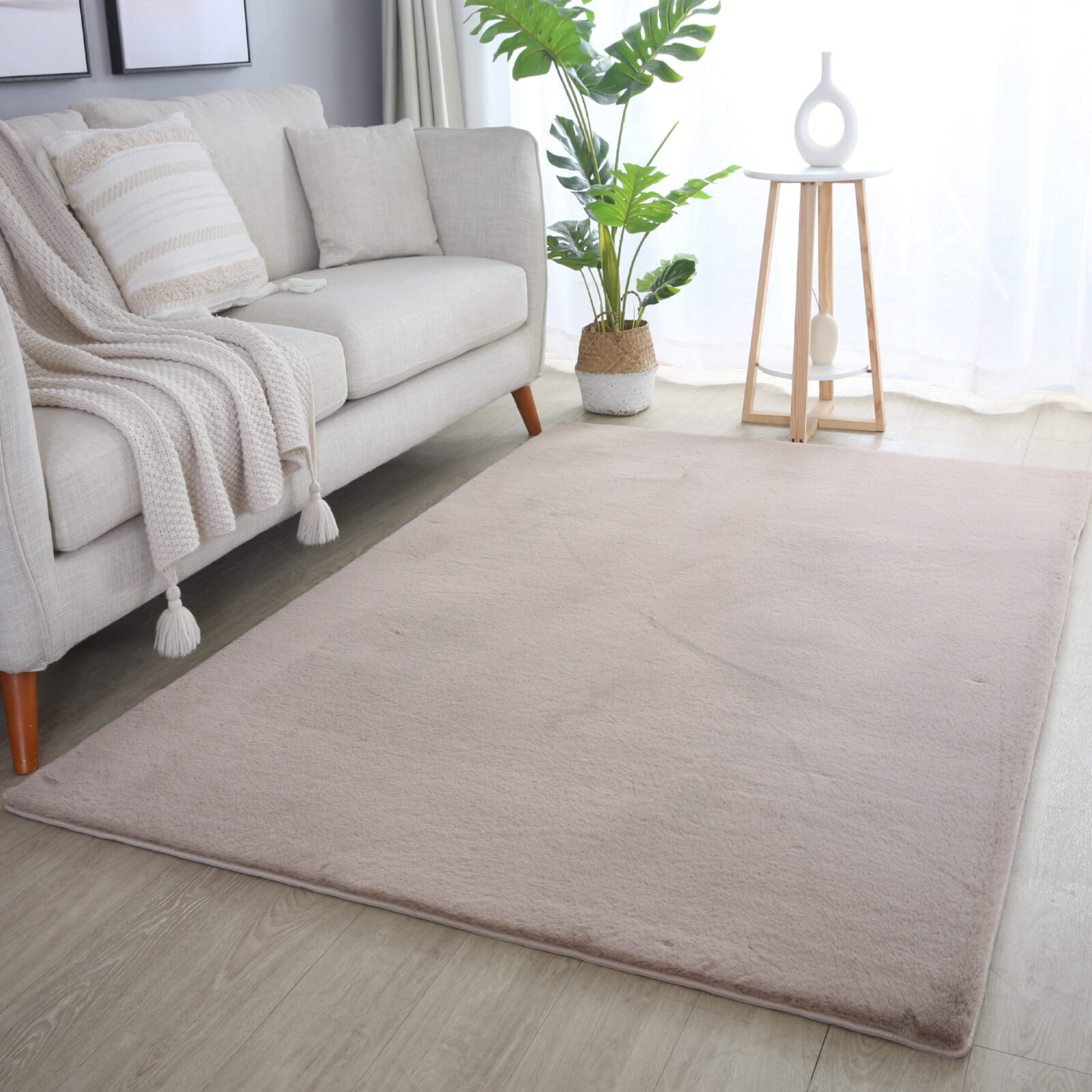 Pouffy Kortpolig vloerkleed Effen – Beige (5100)