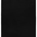 Hochflor Teppich,  Unicolor - Einfarbig, Farbe Schwarz, Teppich für Wohnzimmer, Rücken aus Baumwolle, Größe: 60 x 110 cm