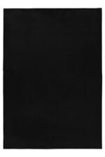 Hochflor Teppich,  Unicolor - Einfarbig, Farbe Schwarz, Teppich für Wohnzimmer, Rücken aus Baumwolle, Größe: 60 x 110 cm