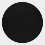 Hochflor Teppich,  Unicolor - Einfarbig, Farbe Schwarz, Teppich für Wohnzimmer, Rücken aus Baumwolle, Größe: 200 cm Rund