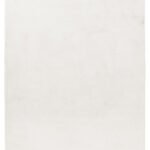 Hochflor Teppich,  Unicolor - Einfarbig, Farbe Creme, Teppich für Wohnzimmer, Rücken aus Baumwolle, Größe: 60 x 110 cm