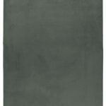 Hochflor Teppich,  Unicolor - Einfarbig, Farbe Grün, Teppich für Wohnzimmer, Rücken aus Baumwolle, Größe: 80 x 250 cm