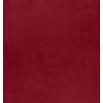 Hochflor Teppich,  Unicolor - Einfarbig, Farbe Rot, Teppich für Wohnzimmer, Rücken aus Baumwolle, Größe: 80 x 150 cm