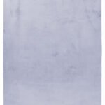 Hochflor Teppich,  Unicolor - Einfarbig, Farbe Silber, Teppich für Wohnzimmer, Rücken aus Baumwolle, Größe: 200 cm x 290 cm