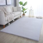 Hochflor Teppich,  Unicolor - Einfarbig, Farbe Silber, Teppich für Wohnzimmer, Rücken aus Baumwolle, Größe: 80 x 250 cm - Afbeelding 2