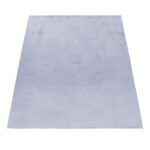 Hochflor Teppich,  Unicolor - Einfarbig, Farbe Silber, Teppich für Wohnzimmer, Rücken aus Baumwolle, Größe: 80 x 250 cm - Afbeelding 3