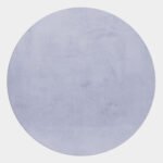 Hochflor Teppich,  Unicolor - Einfarbig, Farbe Silber, Teppich für Wohnzimmer, Rücken aus Baumwolle, Größe: 200 cm Rund