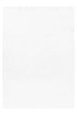 Hochflor Teppich,  Unicolor - Einfarbig, Farbe Weiß, Teppich für Wohnzimmer, Rücken aus Baumwolle, Größe: 80 x 150 cm