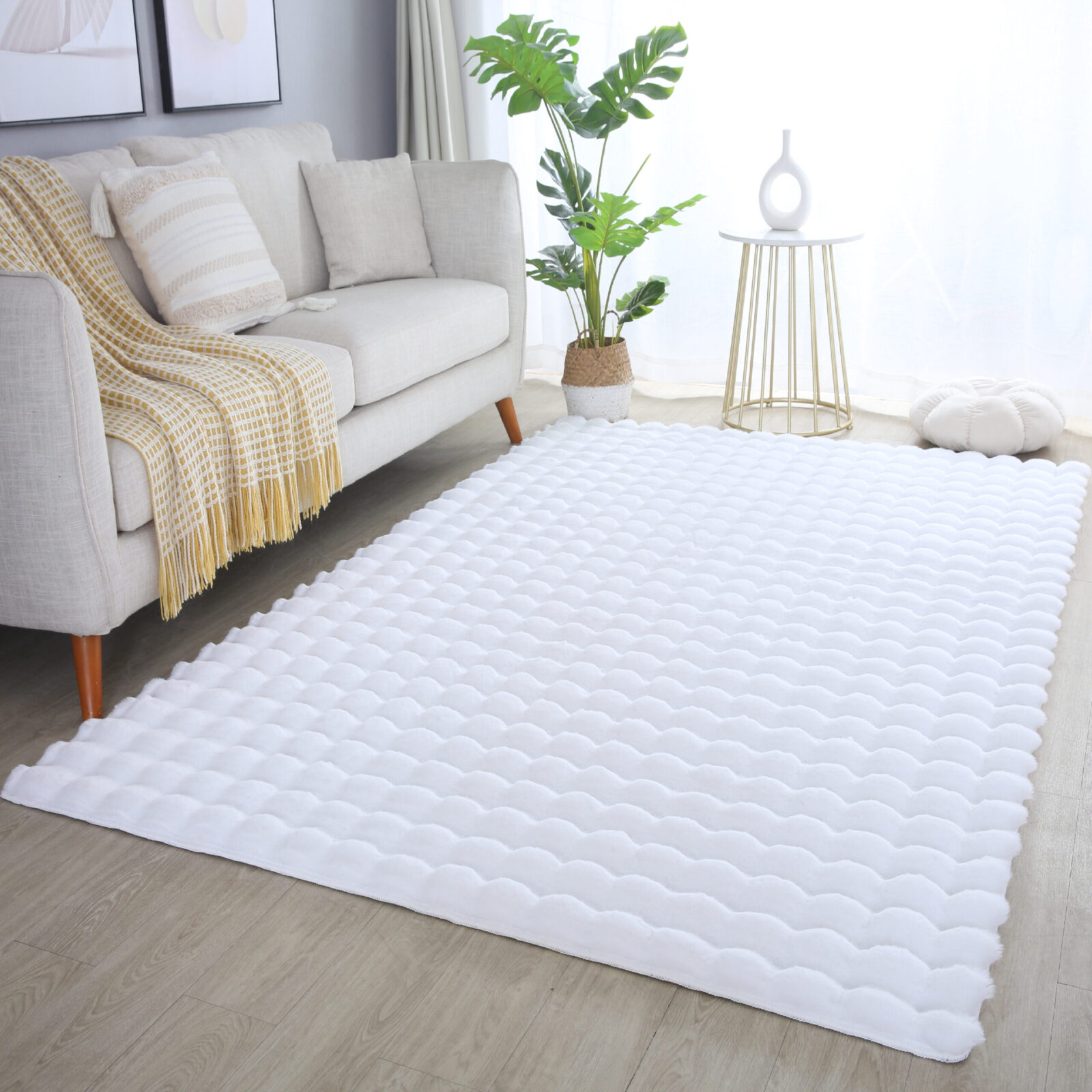 Ambiance Wasbaar vloerkleed Effen – Wit (5110)