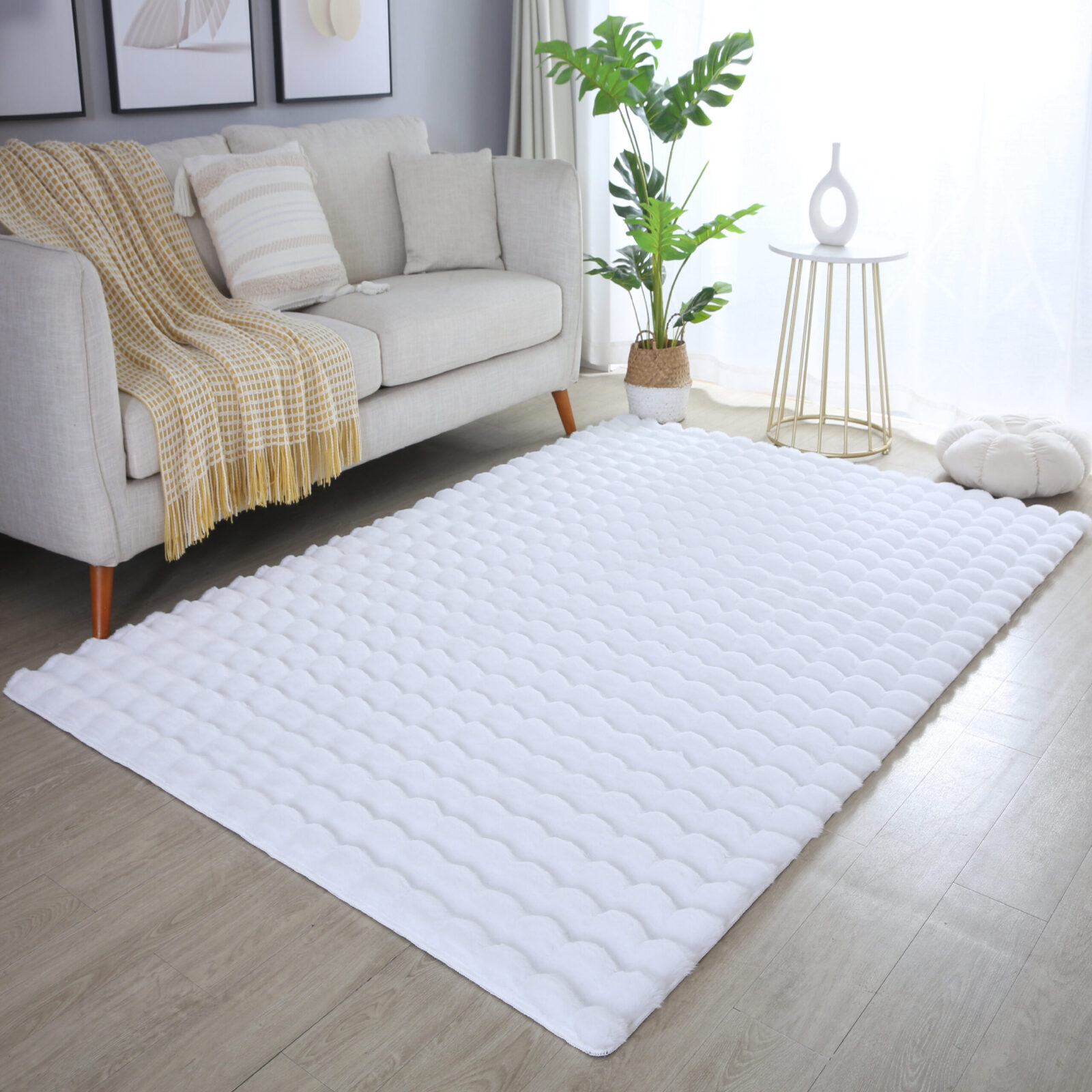 Ambiance Wasbaar vloerkleed Effen – Wit (5110)
