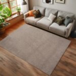 HELIX Kortpolig tapijt 140 x 200 cm Beige - Afbeelding 2