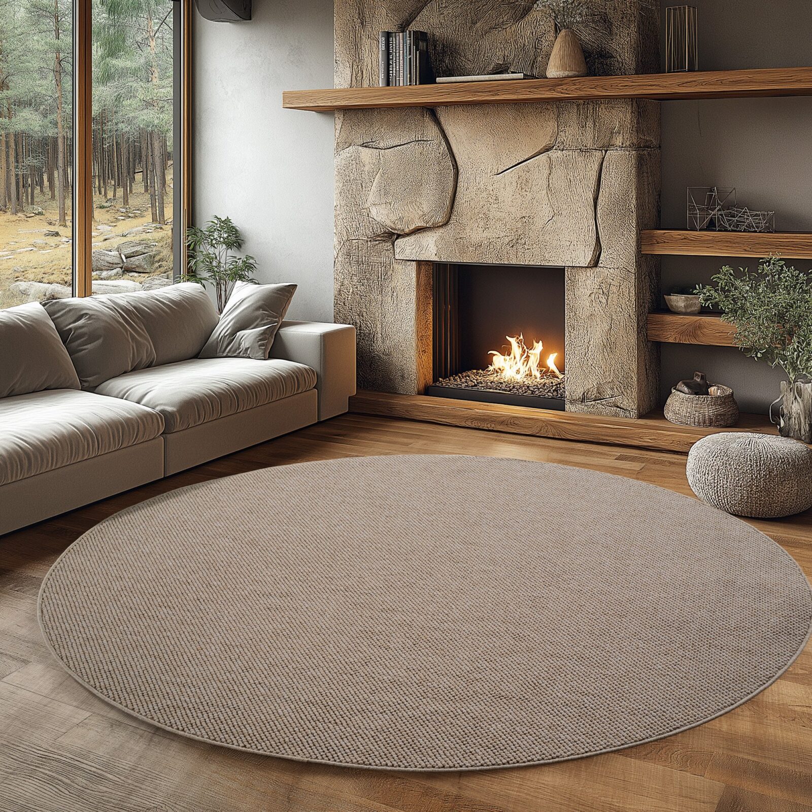 Helix Kortpolig vloerkleed Effen – Beige (2200)
