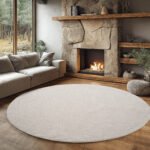 HELIX Kortpolig tapijt 80 x 80 cm Crème - Afbeelding 2