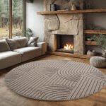 HELIX Kortpolig tapijt 80 x 80 cm Beige - Afbeelding 2