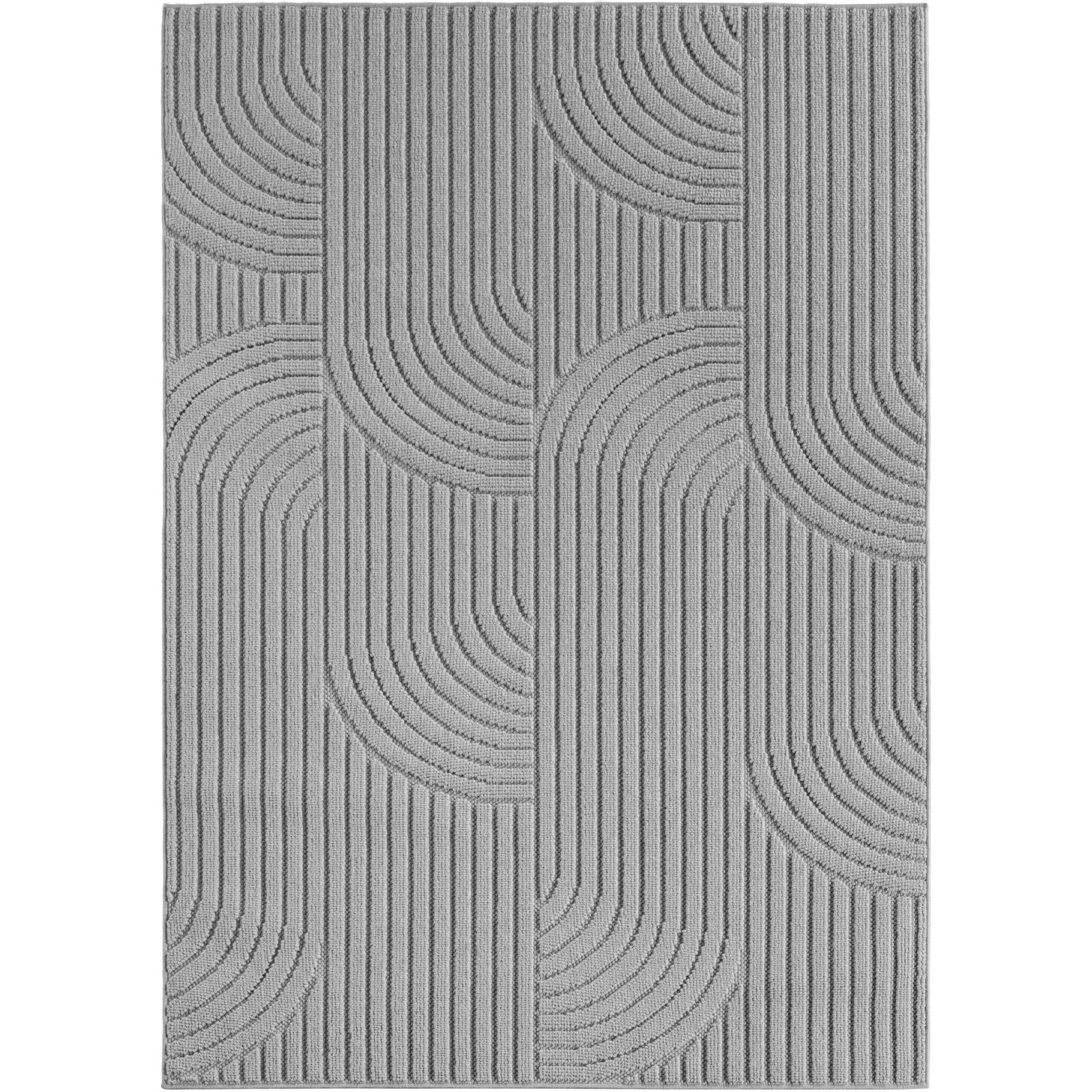 12001 HELIX Kortpolig tapijt 60 x 110 cm Zilver - Afbeelding 1