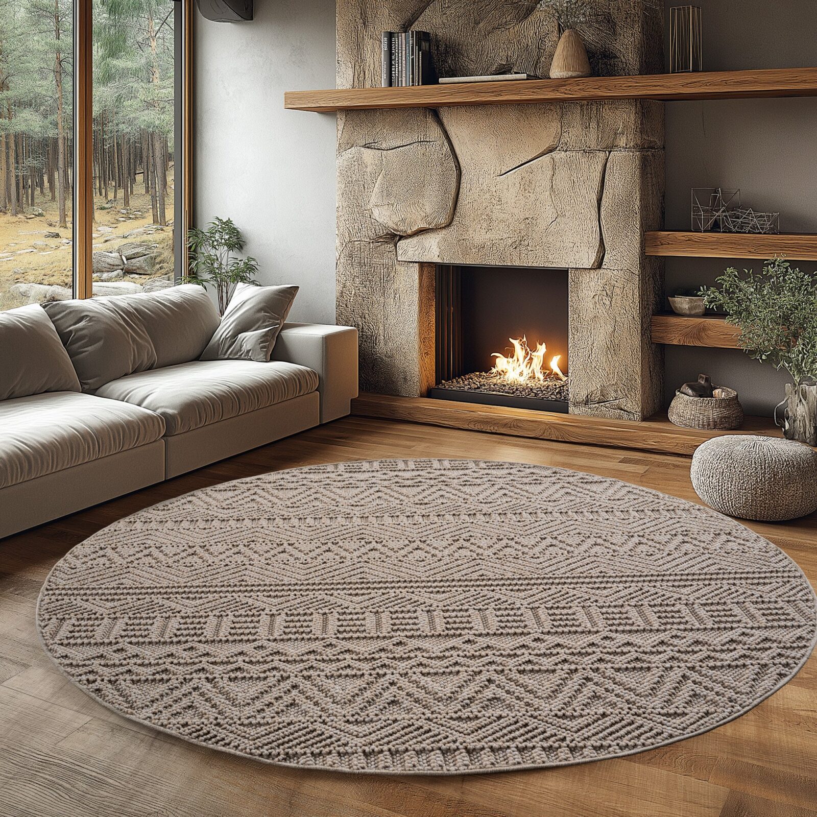 Helix Kortpolig vloerkleed Effen – Beige (2202)
