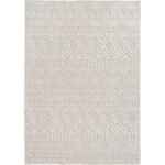 Indoor Teppich, Unicolor- Einfarbig, Farbe Creme, Teppich für Wohnzimmer, Rücken aus Fibrilliertes Garn, Größe: 120 cm x 170 cm