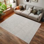 HELIX Kortpolig tapijt 140 x 200 cm Crème - Afbeelding 2