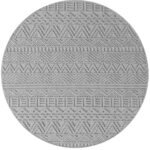 Indoor Teppich, Unicolor- Einfarbig, Farbe Silber, Teppich für Wohnzimmer, Rücken aus Fibrilliertes Garn, Größe: 120 cm Rund