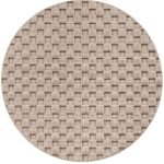 Indoor Teppich, Unicolor- Einfarbig, Farbe Beige, Teppich für Wohnzimmer, Rücken aus Fibrilliertes Garn, Größe: 120 cm Rund