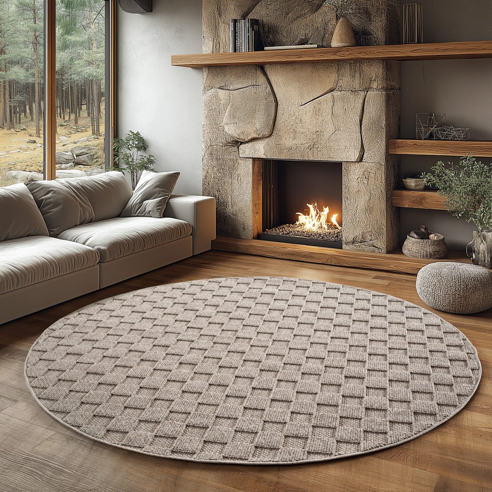 Helix Kortpolig vloerkleed Effen – Beige (2203)