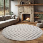 HELIX Kortpolig tapijt 80 x 80 cm Crème - Afbeelding 2